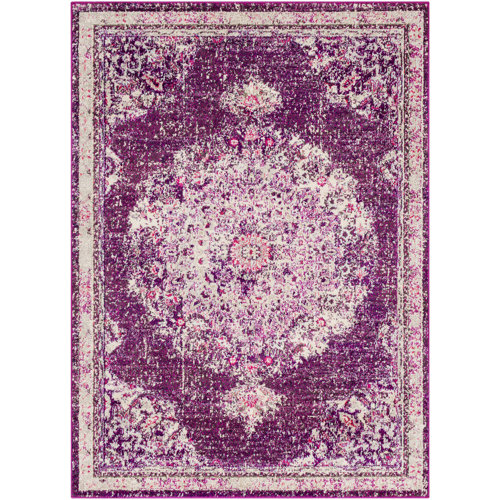 Bungalow Rose Amanah Power Loom Purple/Beige Rug & Reviews Wayfair